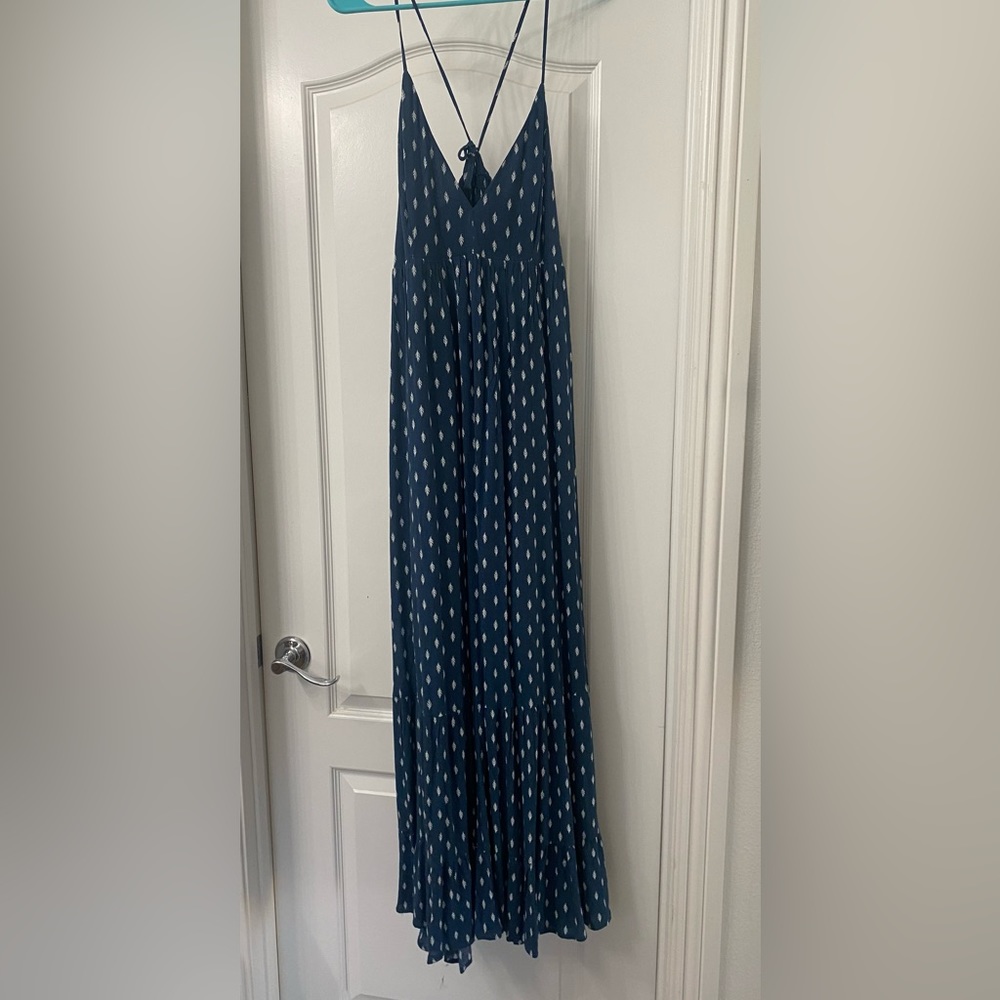 Blue with white detail maxi sundress